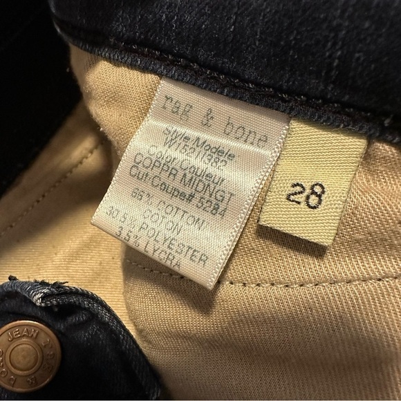 rag & bone modele coppr midnight zipper blue jeans - Picture 4 of 9